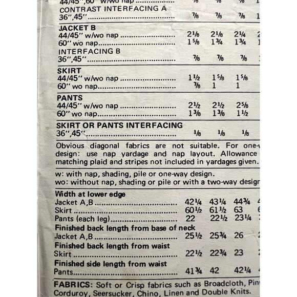 Butterick Sewing pattern 4119 suit blazer pants size 12 - Picture 7 of 9